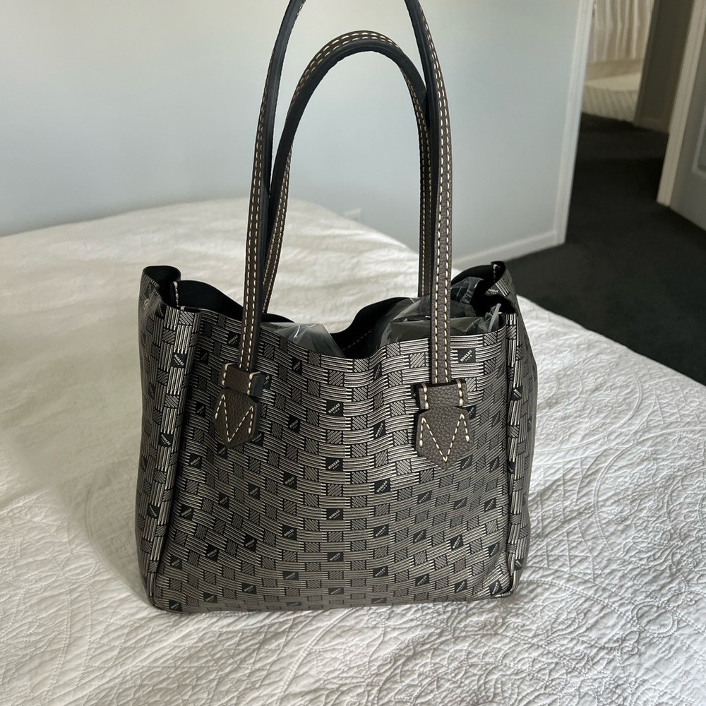 New Moreau Paris Vicennas Leather Tote Argent/Graphite